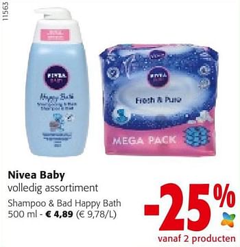 Promoties Nivea baby shampoo + bad happy bath - Nivea - Geldig van 18/05/2022 tot 31/05/2022 bij Colruyt