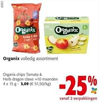 Organix chips tomato + herb dragon claws +10 maanden-Organix