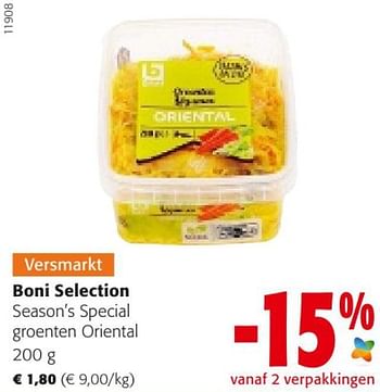 Promotions Boni selection season`s special groenten oriental - Boni - Valide de 18/05/2022 à 31/05/2022 chez Colruyt