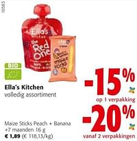 Ella`s kitchen maize sticks peach + banana +7 maanden-Ella