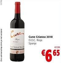 Cune crianza 2018 d.o.c. rioja spanje-Rode wijnen