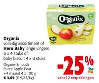 Organix smooth puree apple-pear-Organix