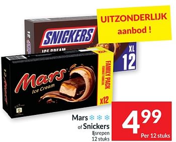 Promoties Mars of snickers ijsrepen - Huismerk - Intermarche - Geldig van 24/05/2022 tot 29/05/2022 bij Intermarche