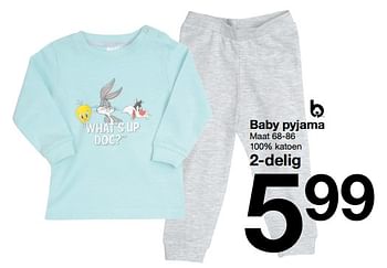 Promotions Baby pyjama - Produit maison - Zeeman  - Valide de 21/05/2022 à 27/05/2022 chez Zeeman