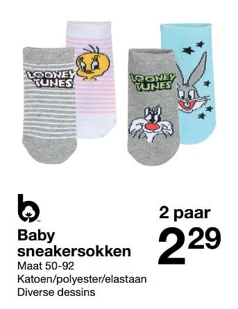 Promoties Baby sneakersokken - Huismerk - Zeeman  - Geldig van 21/05/2022 tot 27/05/2022 bij Zeeman