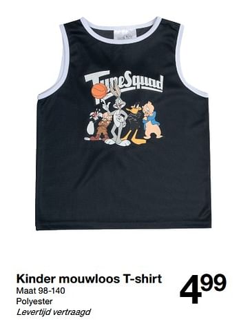 Promotions Kinder mouwloos t-shirt - Produit maison - Zeeman  - Valide de 21/05/2022 à 27/05/2022 chez Zeeman