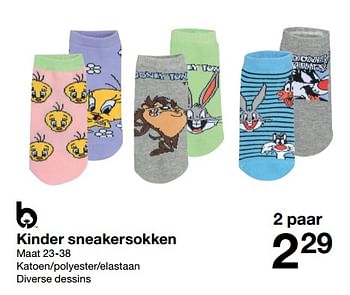 Promoties Kinder sneakersokken - Huismerk - Zeeman  - Geldig van 21/05/2022 tot 27/05/2022 bij Zeeman