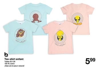 Promotions Tee-shirt enfant - Produit maison - Zeeman  - Valide de 21/05/2022 à 27/05/2022 chez Zeeman