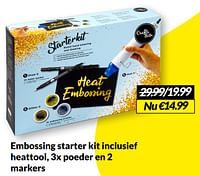 Embossing starter kit inclusief heattool, 3x poeder en 2 markers-Starter