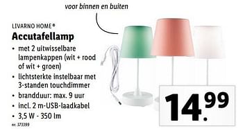 Promoties Accutafellamp - Livarno - Geldig van 30/05/2022 tot 04/06/2022 bij Lidl