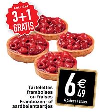 Tartelettes framboises ou fraises frambozen- of aardbeien taartjes-Huismerk - Cora