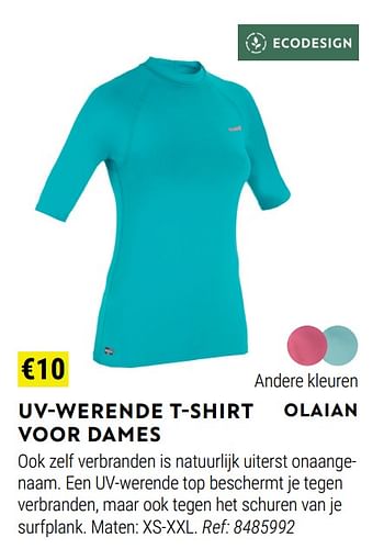 Promotions Uv-werende t-shirt voor dames - Olaian - Valide de 01/06/2022 à 30/06/2022 chez Decathlon