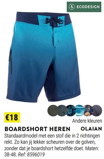 Promotions Boardshort heren - Olaian - Valide de 01/06/2022 à 30/06/2022 chez Decathlon