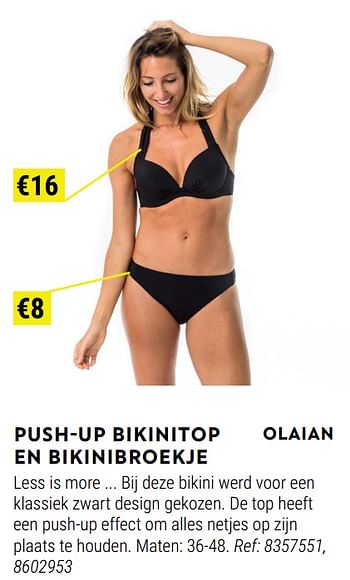 Promoties Push-up bikinitop en bikinibroekje - Olaian - Geldig van 01/06/2022 tot 30/06/2022 bij Decathlon