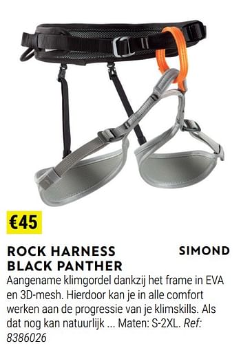 Promoties Rock harness black panther - Simond - Geldig van 01/06/2022 tot 30/06/2022 bij Decathlon