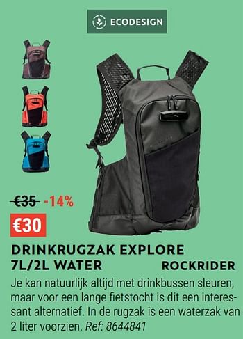 Promoties Drinkrugzak explore 7l-2l water - Rockrider - Geldig van 01/06/2022 tot 30/06/2022 bij Decathlon