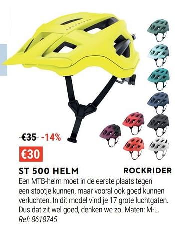 Promoties St 500 helm - Rockrider - Geldig van 01/06/2022 tot 30/06/2022 bij Decathlon