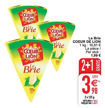 Promoties Le brie coeur de lion - Coeur de Lion - Geldig van 24/05/2022 tot 30/05/2022 bij Cora