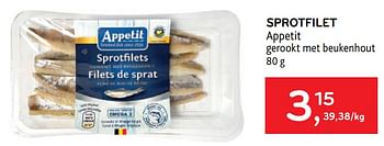 Promoties Sprotfilet appetit - Appetit - Geldig van 01/06/2022 tot 14/06/2022 bij Alvo