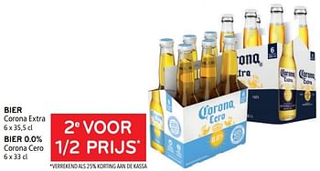 Promoties Bier corona extra + bier 0.0% corona cero 2e voor 1-2 prijs - Corona - Geldig van 01/06/2022 tot 14/06/2022 bij Alvo
