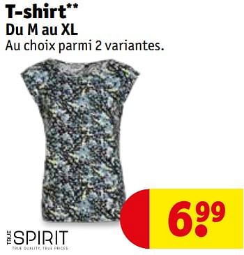 Promotions T-shirt - True Spirit - Valide de 24/05/2022 à 05/06/2022 chez Kruidvat