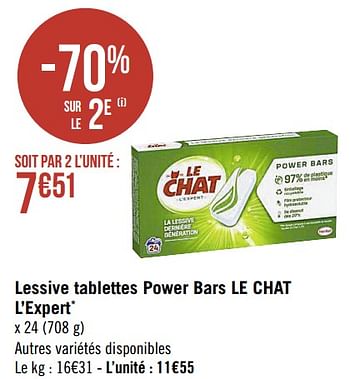 Lessive capsules Le Chat expert power bars x24