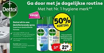 Promoties Dettol all-in-one desinfecterende spray - Dettol - Geldig van 24/05/2022 tot 05/06/2022 bij Kruidvat