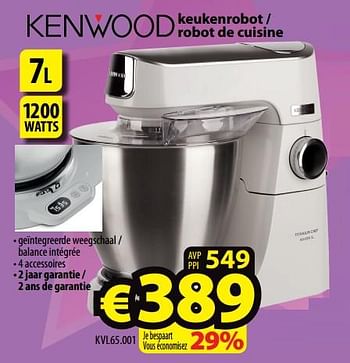 Promoties Kenwood keukenrobot - robot de cuisine kvl65.001 - Kenwood - Geldig van 25/05/2022 tot 01/06/2022 bij ElectroStock