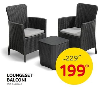 Promoties Loungeset balconi - Allibert - Geldig van 25/05/2022 tot 13/06/2022 bij Brico