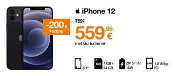Promoties Apple iphone 12 - Apple - Geldig van 23/05/2022 tot 31/05/2022 bij Orange