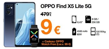 Promoties Oppo find x5 lite 5g - Oppo - Geldig van 23/05/2022 tot 31/05/2022 bij Orange