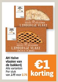 Ah halve vlaaien van de bakkerij-Huismerk - Albert Heijn