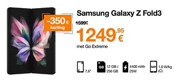 Promotions Samsung galaxy z fold3 - Samsung - Valide de 23/05/2022 à 31/05/2022 chez Orange