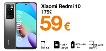 Promotions Xiaomi redmi 10 - Xiaomi - Valide de 23/05/2022 à 31/05/2022 chez Orange