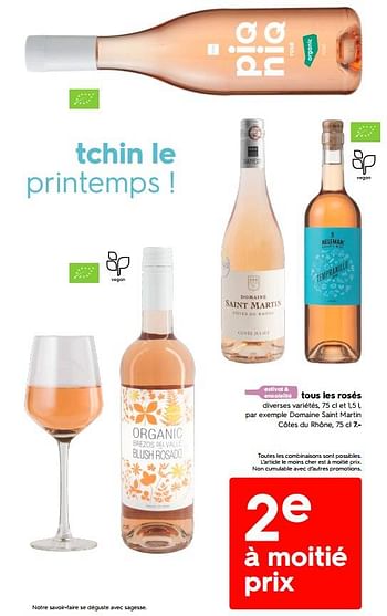 Promoties Domaine saint martin côtes du rhône - Rosé wijnen - Geldig van 23/05/2022 tot 05/06/2022 bij Hema