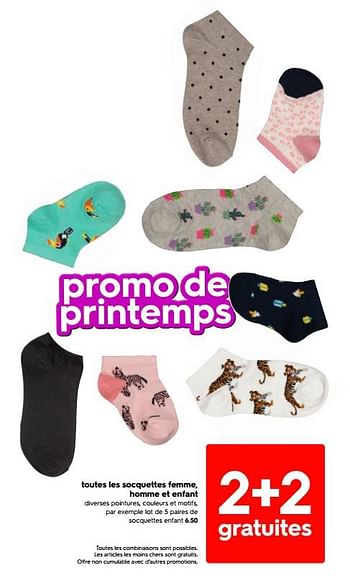 Promotions Lot de 5 paires de socquettes enfant - Produit maison - Hema - Valide de 23/05/2022 à 05/06/2022 chez Hema