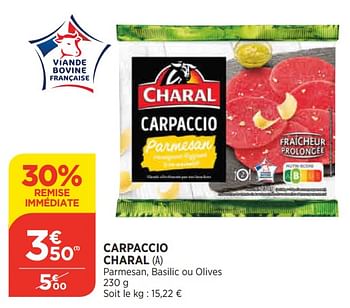 Promotions Carpaccio charal - Charal - Valide de 25/05/2022 à 30/05/2022 chez Atac