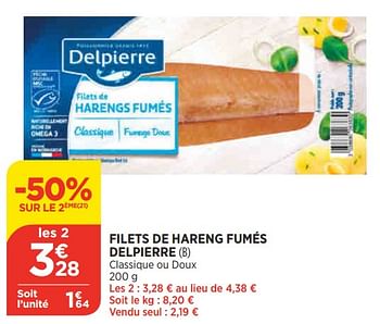 Promotions Filets de hareng fumés delpierre - Delpierre - Valide de 25/05/2022 à 30/05/2022 chez Atac