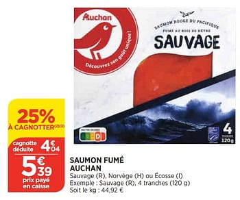 Promotions Saumon fumé auchan - Auchan - Valide de 25/05/2022 à 30/05/2022 chez Atac