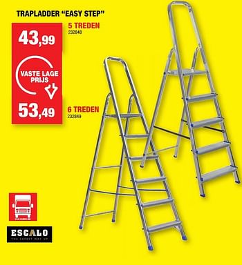 Promoties Trapladder easy step 5 treden - Escalo - Geldig van 25/05/2022 tot 05/06/2022 bij Hubo