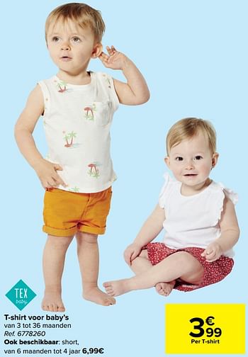 Promotions T-shirt voor baby’s - Tex - Valide de 25/05/2022 à 06/06/2022 chez Carrefour