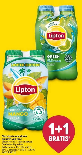 Promoties Lipton ice tea mango - Lipton - Geldig van 26/05/2022 tot 01/06/2022 bij Delhaize