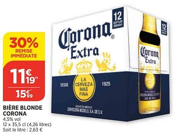 Promotions Bière blonde corona - Corona - Valide de 25/05/2022 à 30/05/2022 chez Bi1