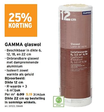 Promoties Gamma glaswol - Gamma - Geldig van 25/05/2022 tot 31/05/2022 bij Gamma
