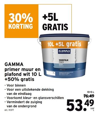 Promoties Gamma primer muur en plafond wit - Gamma - Geldig van 25/05/2022 tot 31/05/2022 bij Gamma