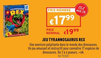 Promotions Jeu tyrannosaurus rex - Megableu - Valide de 01/06/2022 à 06/06/2022 chez Trafic