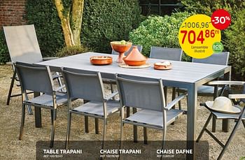 Promotions Table trapani + chaise trapani + chaise dafne - Produit maison - Brico - Valide de 25/05/2022 à 13/06/2022 chez Brico