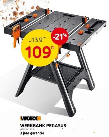 Worx Werkbank pegasus Promotie bij Brico