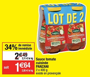 Promotions Sauce tomate cuisinée panzani - Panzani - Valide de 24/05/2022 à 29/05/2022 chez Migros