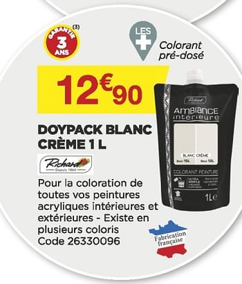 Promotions Doypack blanc crème - Richard - Valide de 18/05/2022 à 28/05/2022 chez Brico Marché